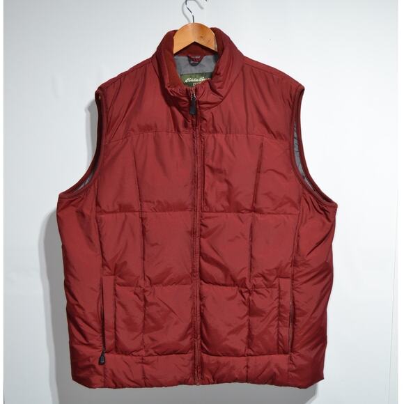 Eddie Bauer Men's Burgandy Down Puffer Vest Size XL Tall - Picture 1 of 13